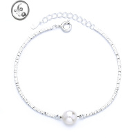 JiMiS925银银韩版创意碎银几两珍珠手链项链法式巴洛克风手链项链
