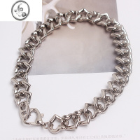 JiMi0301 店长推荐 爱心古巴项链ins潮男女2021新款韩钛钢不掉色首饰