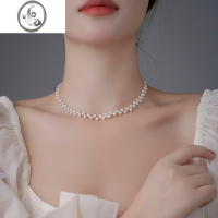 JiMis925银银链子小米粒珍珠项链高级设计感小众轻奢颈链锁骨链