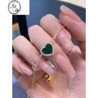 JiMi何方孔雀石爱心项链密镶螺旋耳环点缀太阳戒指流星与幸运眼手链