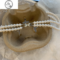 JiMi十里间[蝴蝶结双排珍珠项链]气质法式仙气淑女仿珍珠浪漫锁骨链