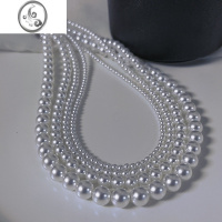 JiMi冷光白正圆施家珍珠项链女轻奢小众高级法式复古单戴叠戴锁骨颈链