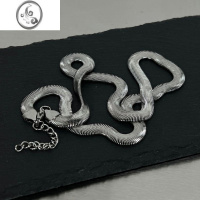 JiMi宽版蛇骨链项链男女情侣ins冷淡风钛钢不掉色嘻哈潮酷小众锁骨链