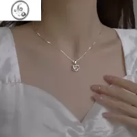 JiMi92银银跳动的心项链女夏轻奢小众高级感气质锁骨链2023新款