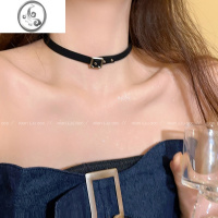 JiMi黑色皮绳choker颈链项圈女高级感小众气质颈带锁骨链脖子配饰项链