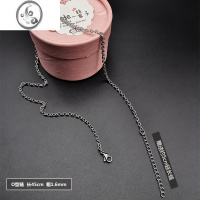JiMi轻奢小众钛钢项链潮男挂链简约百搭女生款锁骨链情侣毛衣链不掉色