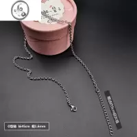 JiMi轻奢小众钛钢项链潮男挂链简约百搭女生款锁骨链情侣毛衣链不掉色