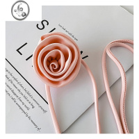 JiMi颈间玫瑰~韩国博主同款立体花朵锁骨链绑带项链choker颈圈链子女
