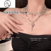 JiMi荼蘼旧梦~轻奢小众玫瑰火焰项链女高级设计感锁骨链2023新款颈链