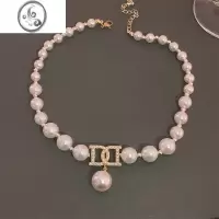 JiMi高级感珍珠项链轻奢小众锁骨链女款颈链2023新款配饰毛衣链
