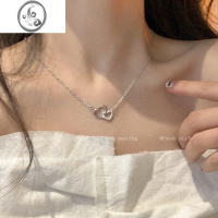 JiMi镂空爱心锆石项链女生轻奢小众高级甜美锁骨链2023年新款配饰
