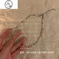 JiMi夏日彩色串珠项链女设计小众高级感百搭T恤叠戴锁骨链choker颈链