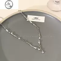 JiMi银欲辣妹珍珠钛钢项链女嘻哈冷淡风高级感锁骨链夏季轻奢百搭颈链