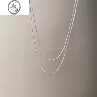 JiMi叠戴风双层蛇骨细项链女轻奢小众高级设计感素链钛钢不掉色锁骨链