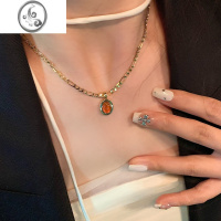 JiMi贼推荐!复古法式锁骨链女高级设计感小众项链女生毛衣链2022年新