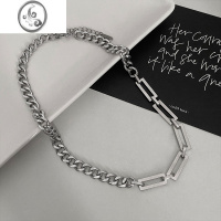 JiMi85度灰镂空链条拼接中性卫衣项链女ins嘻哈设计感锁骨链网红配饰