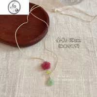 JiMi新中式古风玫瑰花朵平安扣吊坠项链女款轻奢小众锁骨链首饰颈链