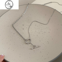 JiMi钛钢拼接ot扣卫衣项链女秋冬轻奢小众高级感配饰设计感长款毛衣链