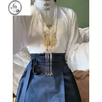 JiMi蝴蝶璎珞项链马面裙上衣配饰古风汉服吊坠流苏链配眀制颈饰铃铛