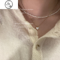 JiMidayingw "白月光" 叠戴冷淡极简高级百搭贝壳串珠米珠项链