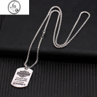 JiMi潮人百搭个性军牌hiphop吊坠太钢项链男嘻哈配饰女网红蹦迪挂件