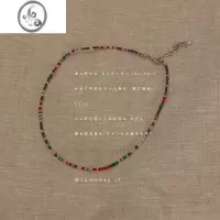 JiMi夏季彩色串珠项链女高级设计感小众甜酷辣妹锁骨链个性叠戴T恤链