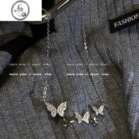 JiMi通勤百搭闪钻蝴蝶项链轻奢小众设计感高级气质锁骨链2023年新款女
