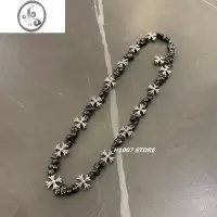 JiMi十字花潮牌男锁骨链女小众设计感卫衣项链说唱嘻哈风Hiphop毛衣链