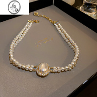 JiMi轻奢小众高级感双层复古珍珠项链女2023年新款锁骨链颈链礼服配饰