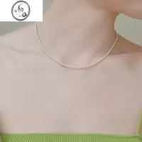 JiMi施家2mm细款珍珠项链女2023新款轻奢小众设计简约锁骨链颈链