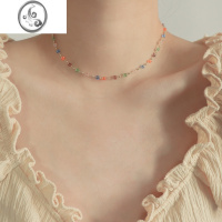 JiMi因缺斯汀彩色清新水晶项链颈链百搭基础款choker日韩简约百搭项圈