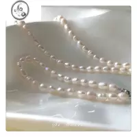 JiMi温柔心迹叠戴锁骨链淡水珍珠项链巴洛克复古宫廷小粒中古颈链