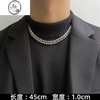 JiMi欧美夸张古巴项链男士高街美式嘻哈钛钢不掉色粗款链子女潮流百搭