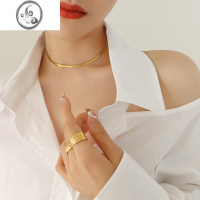 JiMiDANKA 不掉色钛钢项链女金刀片扁蛇骨链颈链高级感贴脖锁骨链