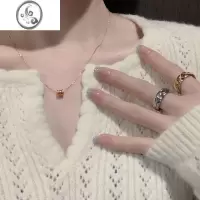 JiMi韩国东大门设计小蛮腰镶钻项链女玫瑰金简约气质轻奢锁骨链礼物潮