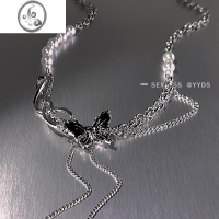 JiMiyyds 甜酷风蝴蝶拼接珍珠项链女轻奢小众独特锁骨链2023年新款潮