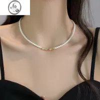 JiMi碎银几两珍珠项链女2023新款高级感锁骨链轻奢小众设计感颈链