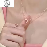 JiMi玫瑰金樱花项链女夏季轻奢小众设计感高级锁骨链气质时尚颈链