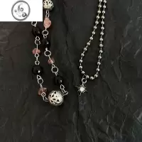 JiMiatmshop 设计感做旧复古碎石珠串森系叠戴项链小众甜酷锁骨链套装
