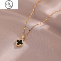 JiMi四叶草项链2023年新款女潮高级设计感小众气质锁骨链百搭毛衣吊坠