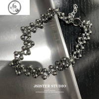 JiMiJSISTER重工中性朋克设计钛钢项链男女潮酷小众ins嘻哈锁骨链素链