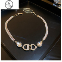 JiMi法式珍珠吊坠项链女款2023新款轻奢小众高级感小香锁骨链颈链