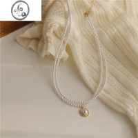 JiMi优雅复古法式双层珍珠项链女ins网红锁骨链简约小众设计脖子饰品