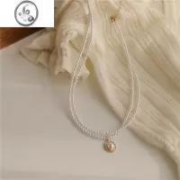 JiMi优雅复古法式双层珍珠项链女ins网红锁骨链简约小众设计脖子饰品