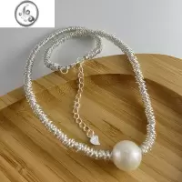 JiMi抖音网红同款小众设计ins博主设计感碎银子项链简约时髦感锁骨链