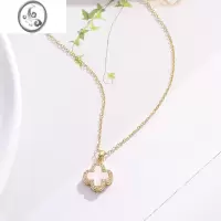 JiMi简约四叶草吊坠项链女2023新款轻奢高级感锁骨链气质百搭颈链
