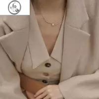 JiMi轻奢小众珍珠项链女款2023新款法式高级感气质名媛简约锁骨链