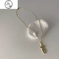 JiMi美式复古博主同款项链ins小众设计珍珠金属叠戴锁骨链辣妹配饰潮