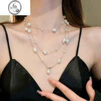 JiMi巴洛克珍珠项链2023新款多层叠戴满天星锁骨链女高级感脖颈链