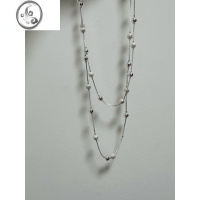 JiMiatmshop 简约金属珠串磨砂质感长项链冷淡风多叠戴小众毛衣链